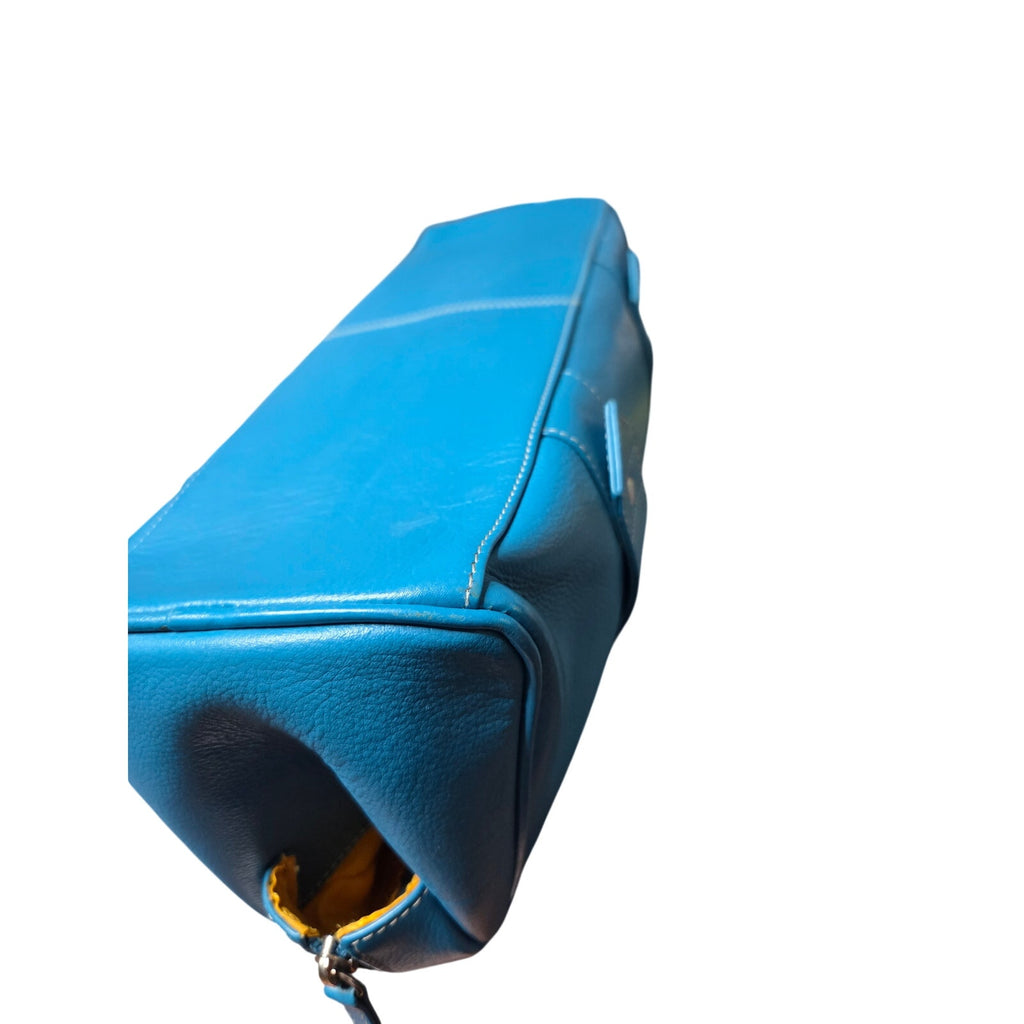 Blue Genuine Leather Cargo Bag