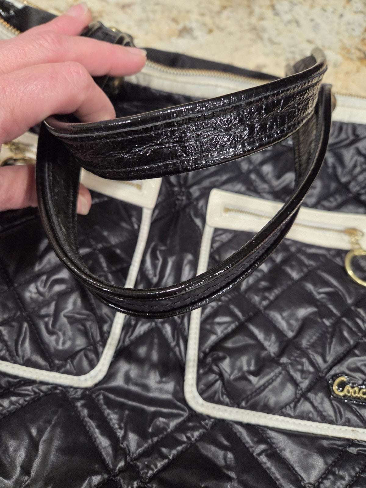 Vintage Coach Poppy Ski Bunny Quilted Glam Tote2