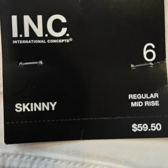 NWT INC White Mid Rise Skinny Jeans Women's Size 63