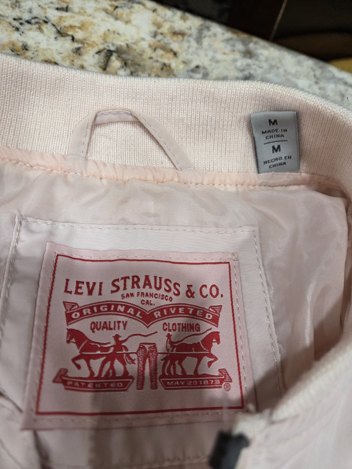 Levi Womens Light Pink Bomber Jacket Size M1