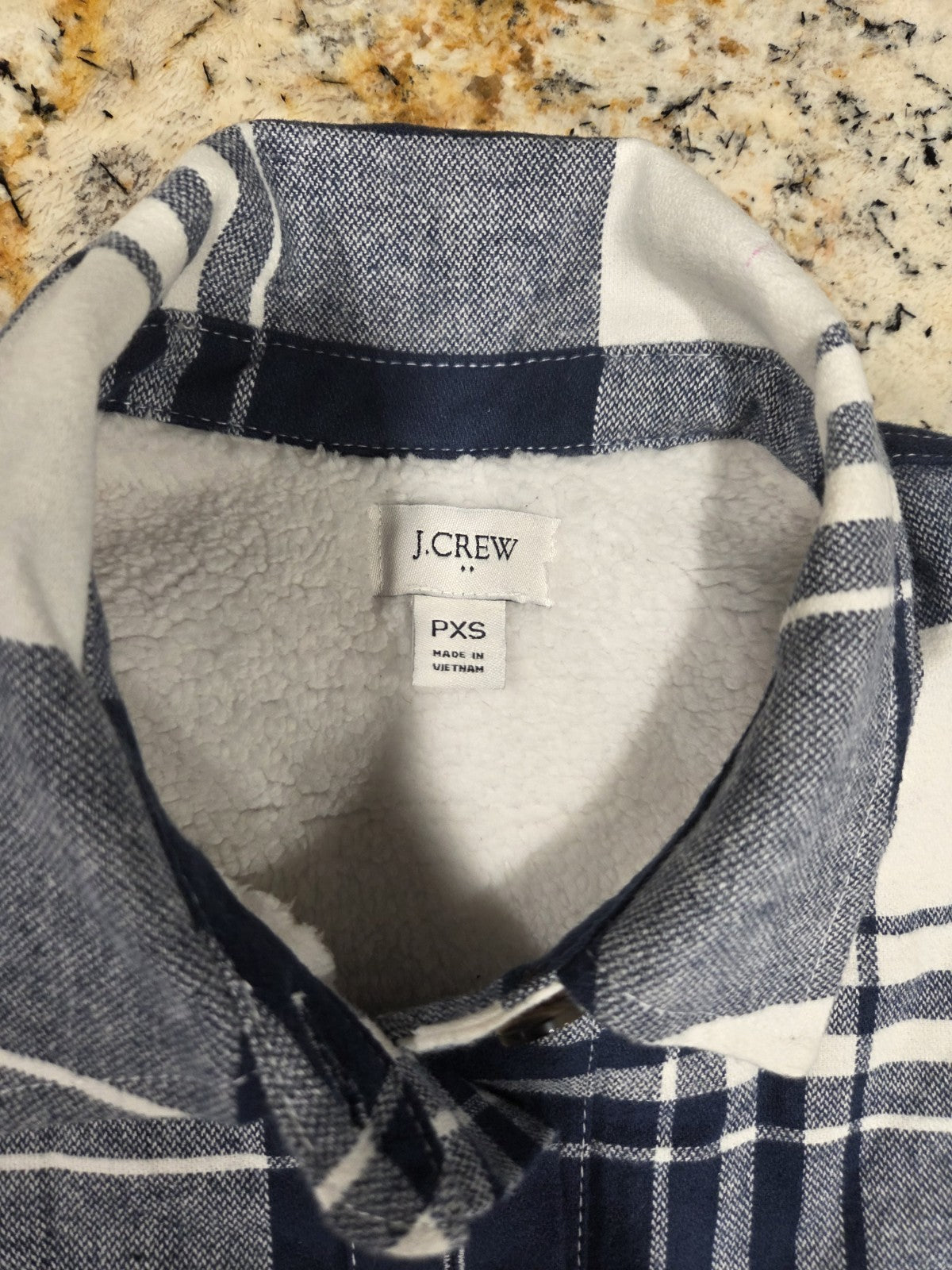 J. Crew 90's Plaid Sherpa Lined Shirt Jacket Women's Petite XS 3