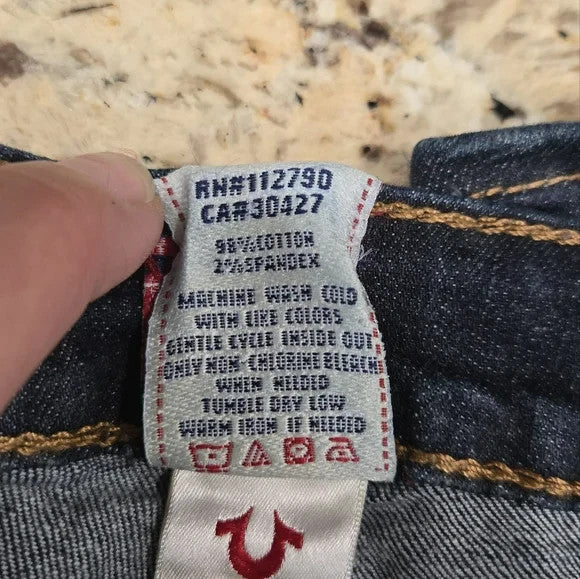 True Religion Boot Cut Jeans with Signature Stitching Women's Size 26 made USA3