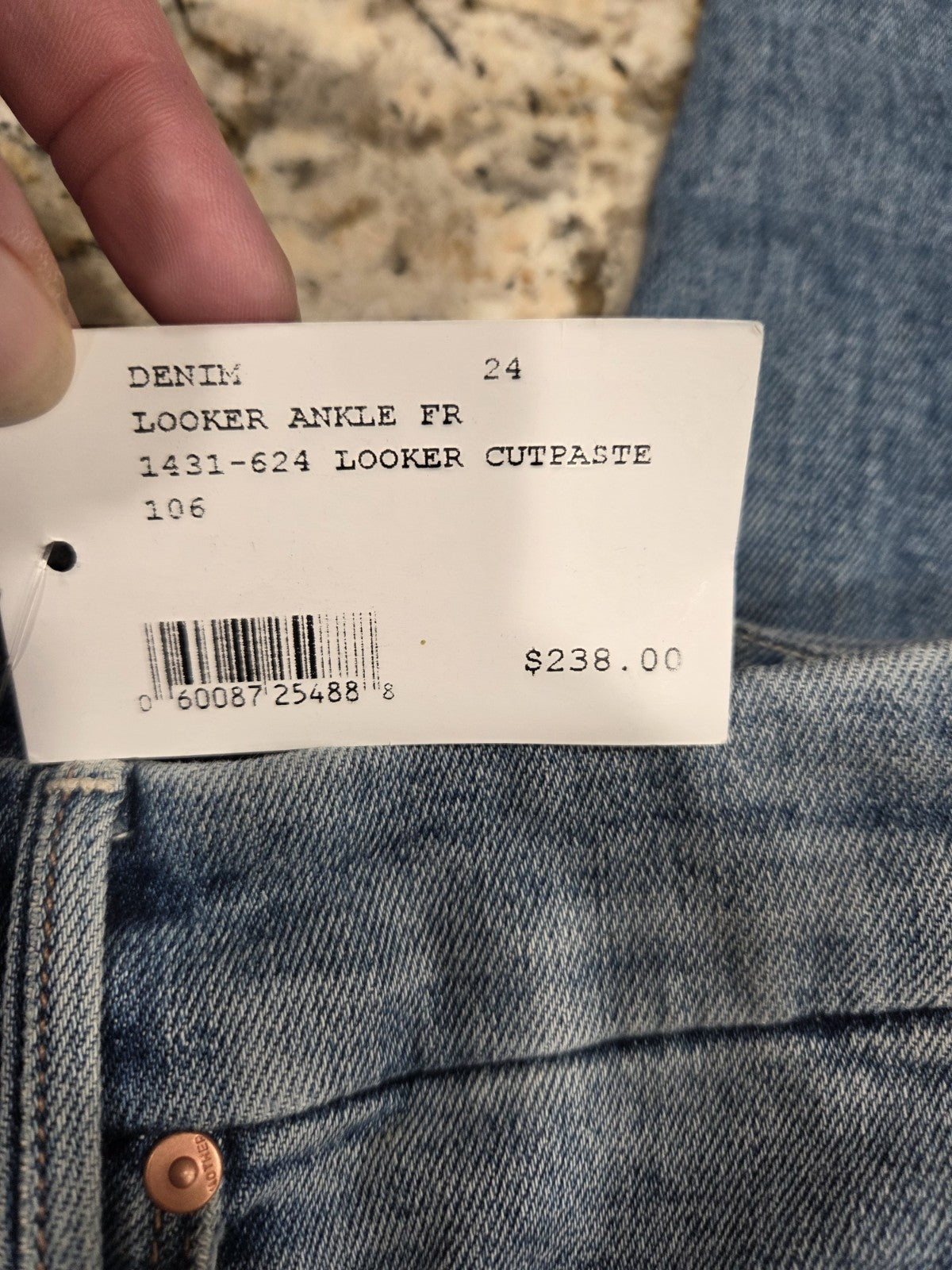 NWT Mother The Looker Ankle Fray Jeans Not Cut & Pasted Women's Size 242