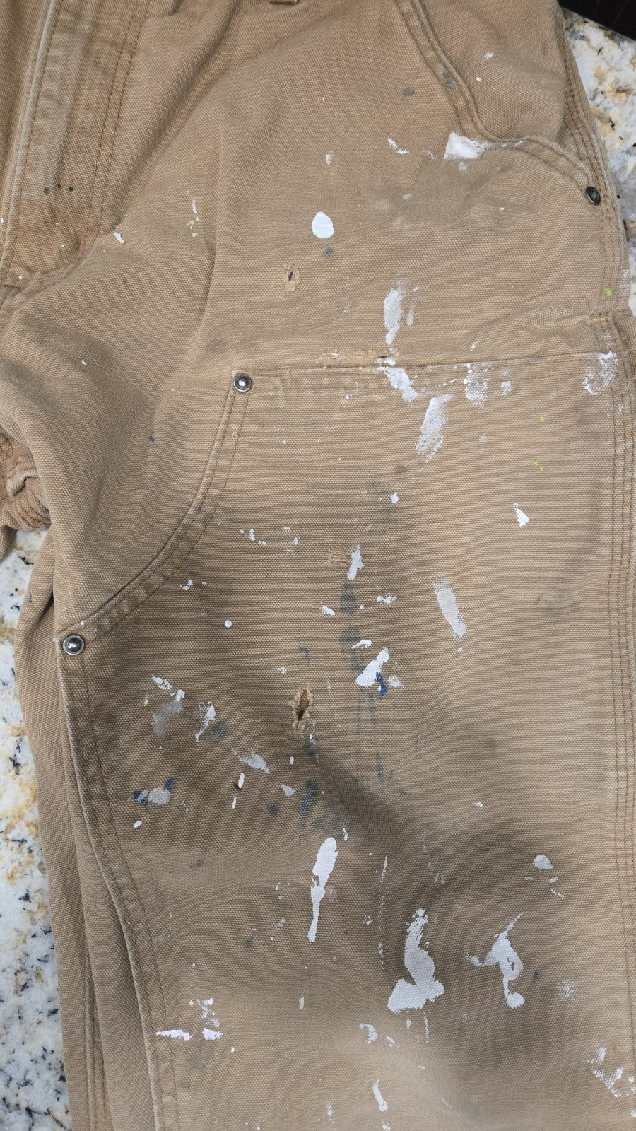 Vintage Carhartt Canvas Double Knee Pants  34x32  B136 BRN actual inseam 31.5 "1