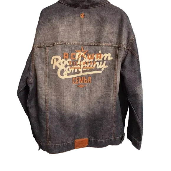 Vintage Rocawear Embroidered Y2K Denim Jacket Men's Size 2XL6