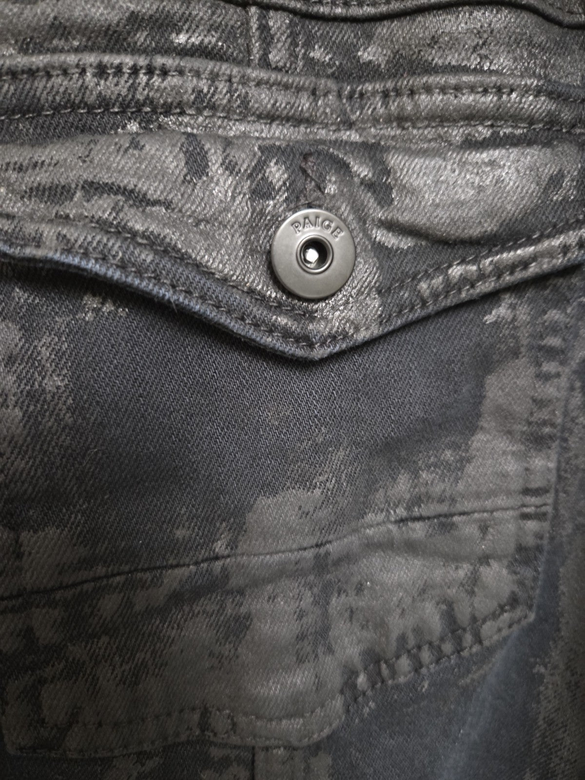 Paige Mens Black Distressed Jean Jacket Size Xl2