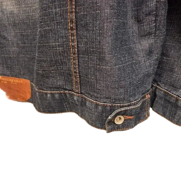 Vintage Rocawear Embroidered Y2K Denim Jacket Men's Size 2XL9