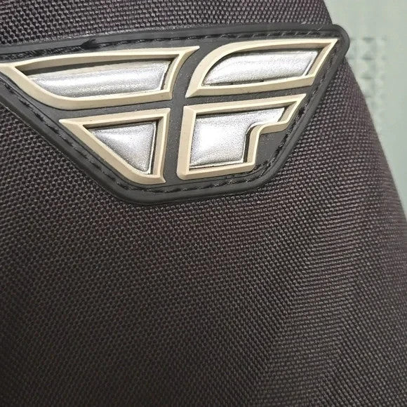 FLY Black Motorcycle Jacket with White Accents Size 13/14 Unisex2