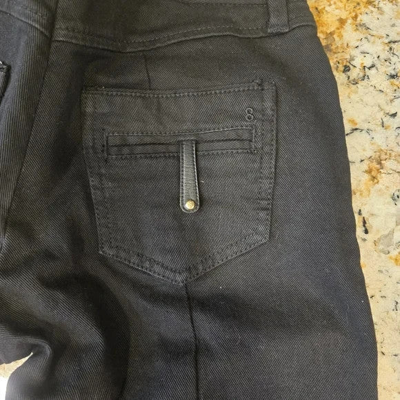 NWT Twenty 8 Twelve Black low waist Skinny Jeans with Gold Studs Size 02