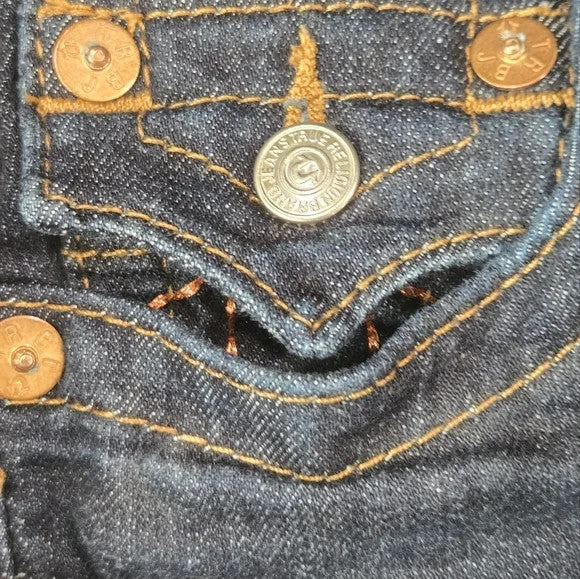 True Religion Boot Cut Jeans with Signature Stitching Women's Size 26 made USA7