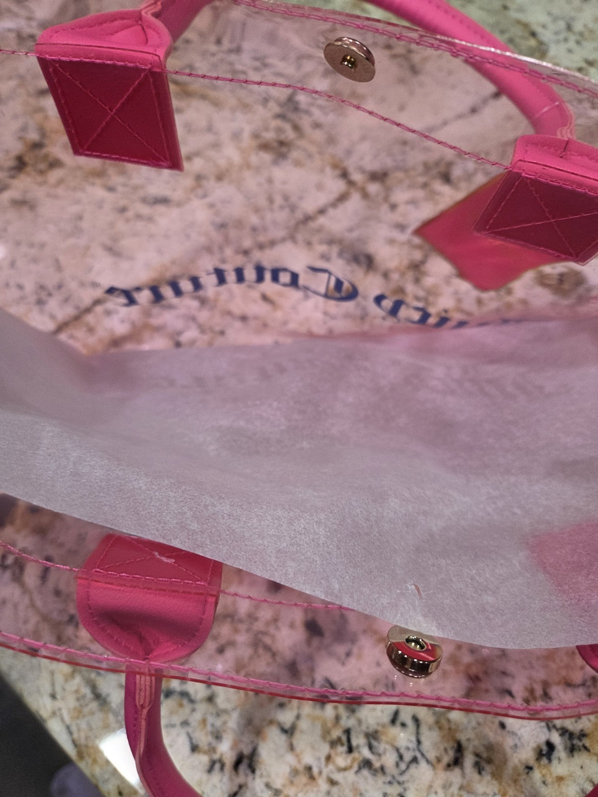 NWT Juicy Couture Neon Pink Clear Tote Bag2