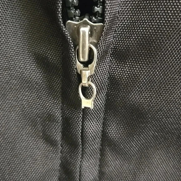 FLY Black Motorcycle Jacket with White Accents Size 13/14 Unisex7