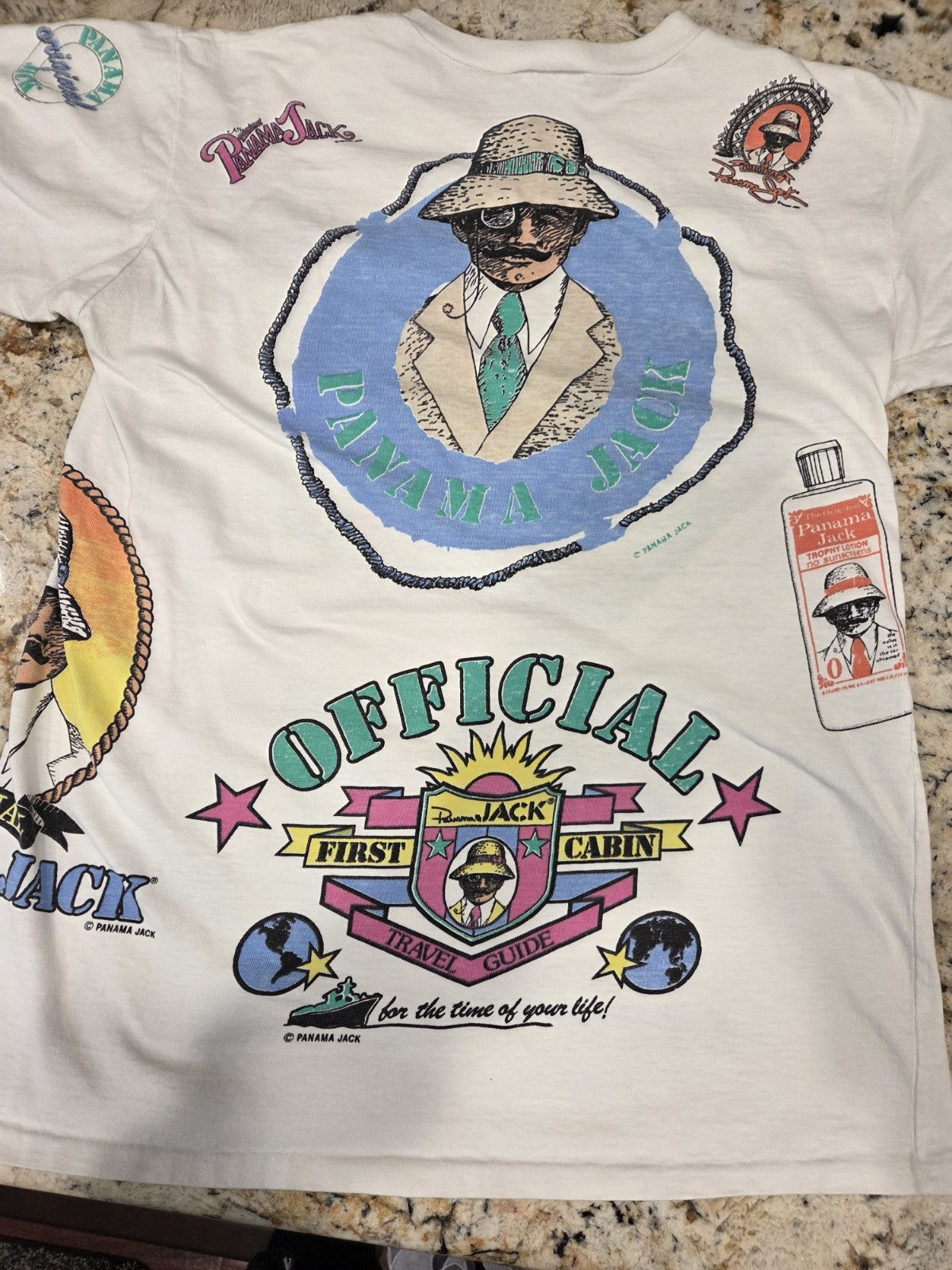 Rare VTG PANAMA JACK Championship Trials Invitational All Over T Shirt 90s OSFA5