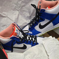 NWB Nike Dunk High Blue Satin with White and Black DV2185100 M 10.5 W 120