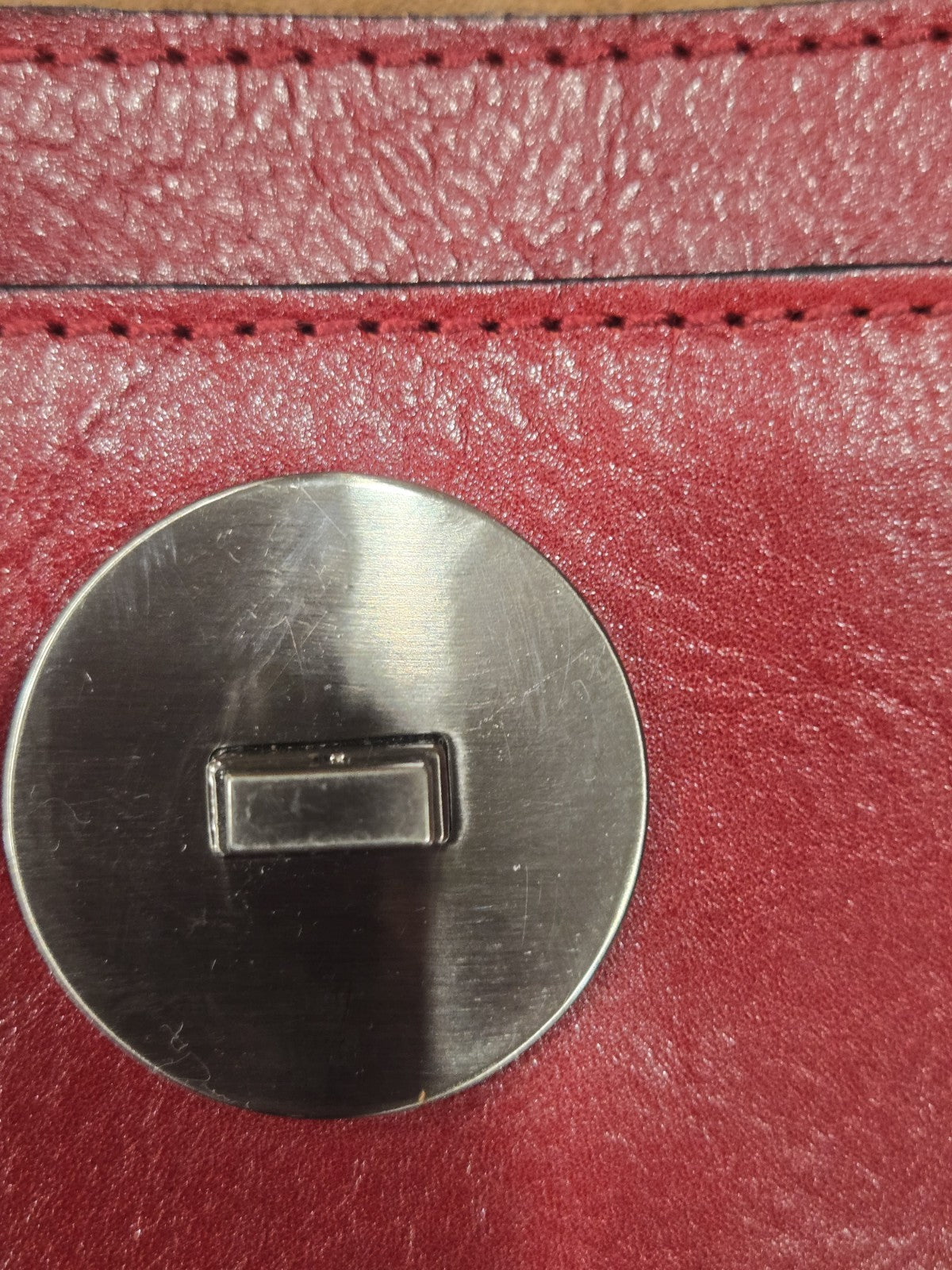 Patricia Nash Consilina Floret Leather Twist Lock Crossbody Bag Red /silver3