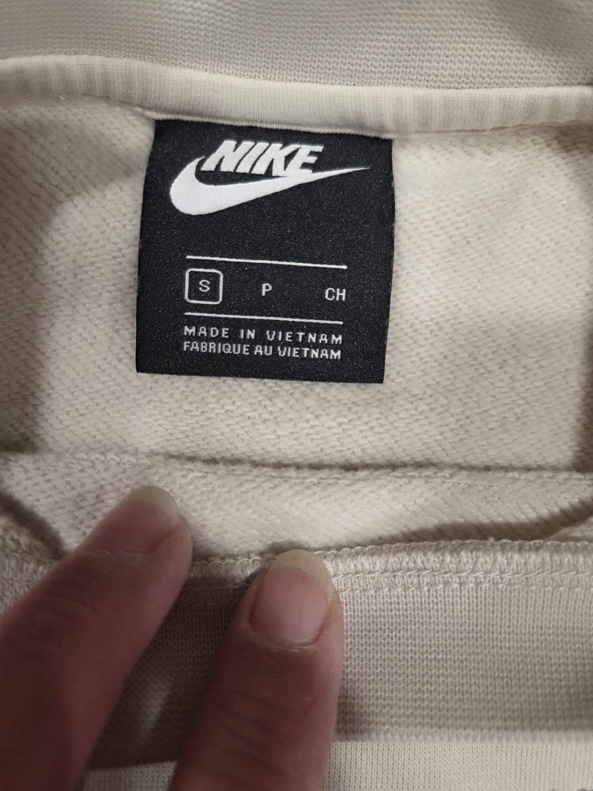 Nike Sweatshirt Men Tan Crewneck Sweater Double Swoosh History Spell Out Size Sm4