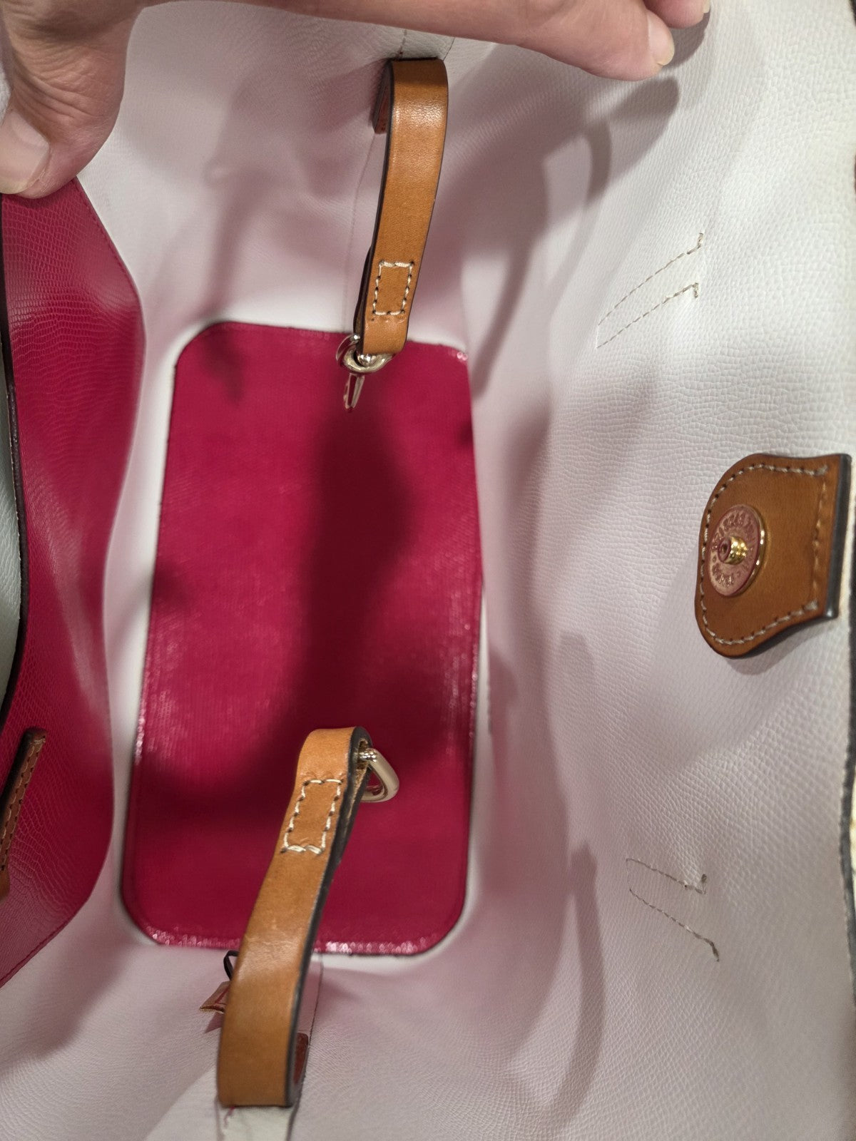 Dooney & Bourke Janette Tote Fuchsia/White2