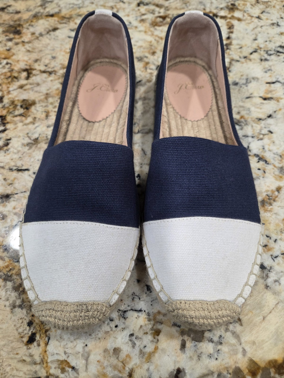 J. Crew Women's Espadrilles Shoes in Canvas with Toe Cap Size 7.50