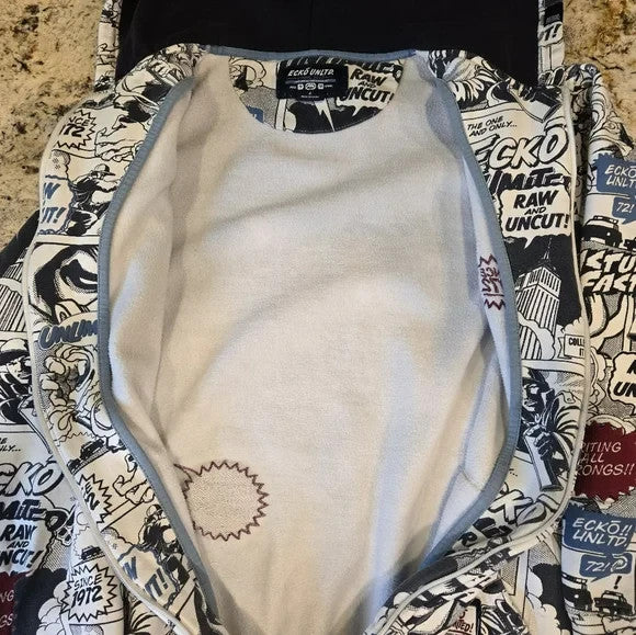Ecko Unlimited Hoodie Vintage/Y2K Comic Book/Graffiti Print Size L3