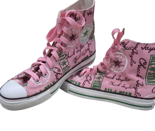 NWOB Converse Allstar High Top with Repeated Logo Men's Size 8 Women's Size 10 1