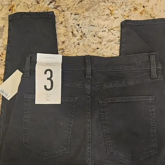 NWT Lucky Brand Black Jeans Ankle Skinny Unfit Women's Size 33