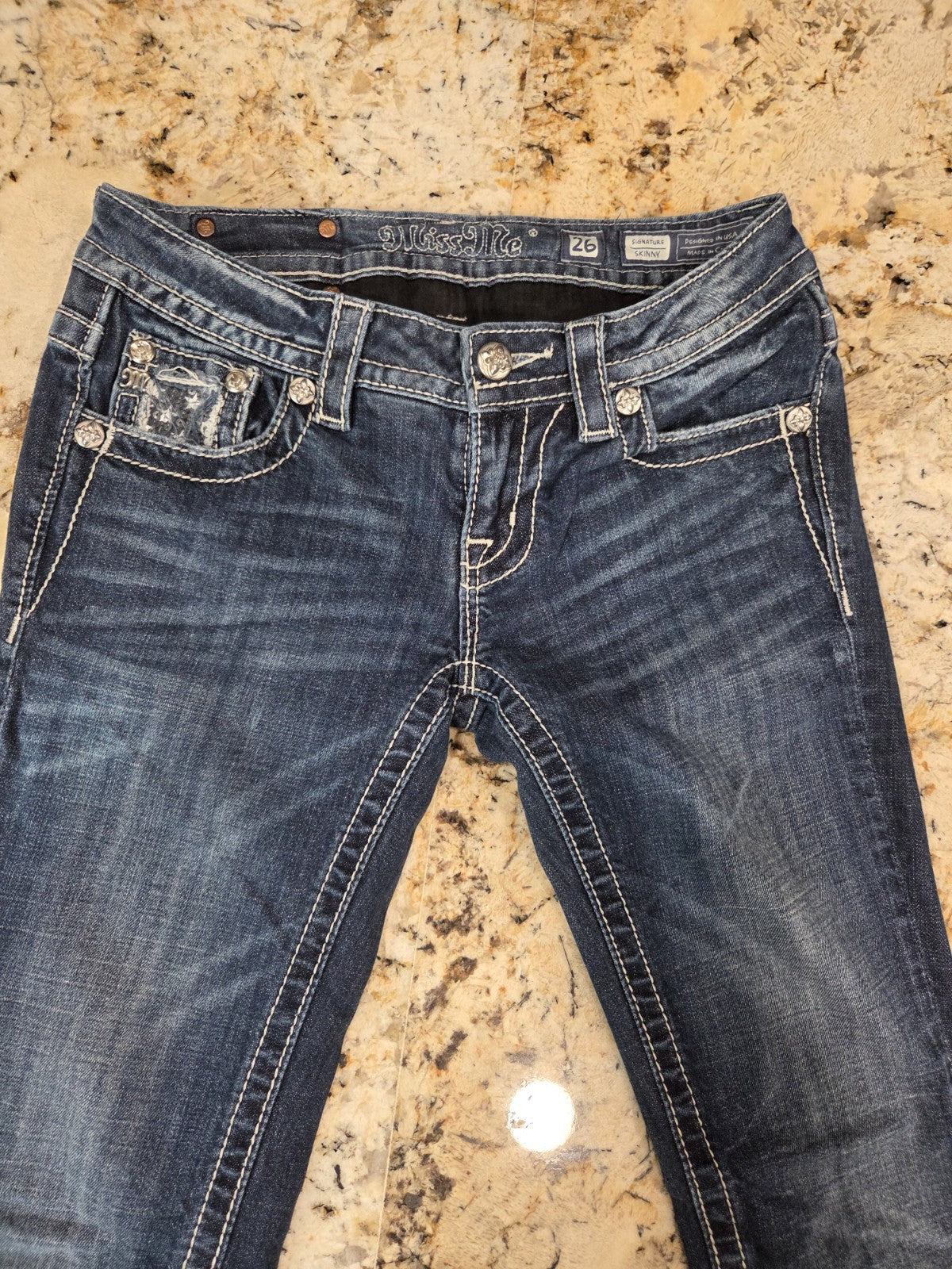 Miss Me Womens Jeans American Flag With Stars Signature Skinny Size 26x312