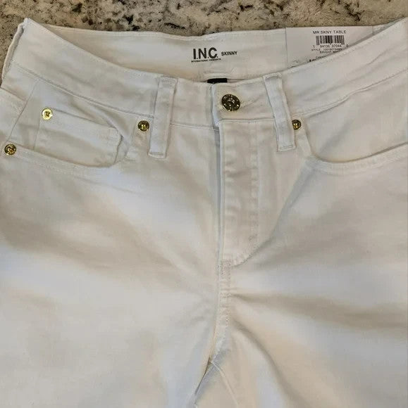 NWT INC White Mid Rise Skinny Jeans Women's Size 60