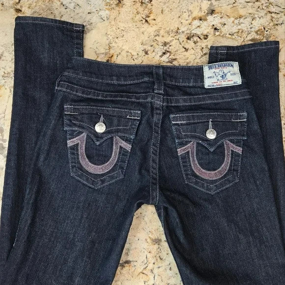 True Religion Skinny Jeans with Signature Stitching Women's Size 27 USA1