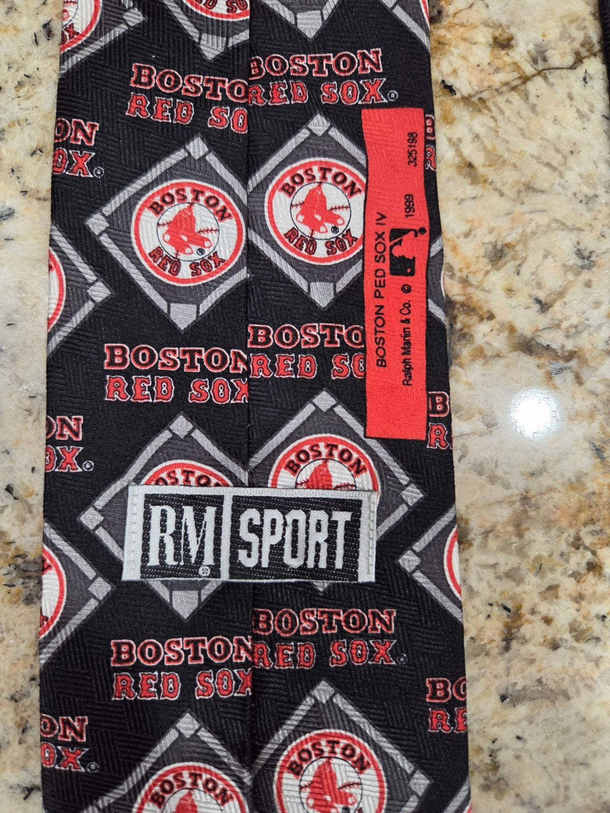 Vintage 1989 Boston Red Sox Ralph Marlin Tie 100% Silk 57 In X 3.37 In2