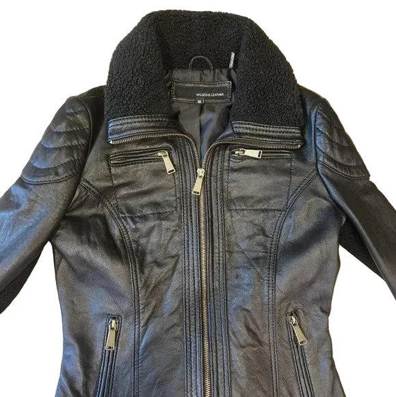 Wilson's Black Leather Jacket Women's XS0