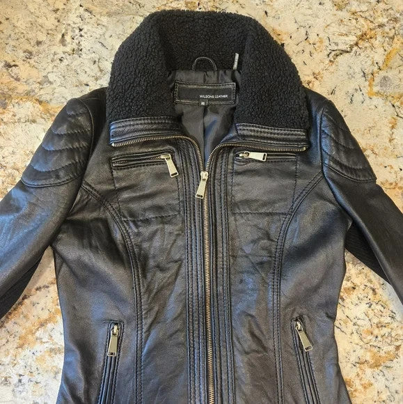 Wilson's Black Leather Jacket Women's XS0
