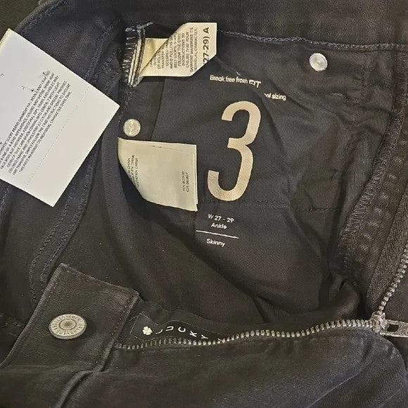 NWT Lucky Brand Black Jeans Ankle Skinny Unfit Women's Size 32