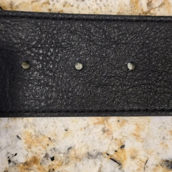 Vince Camuto Black Belt with Silver Tone Buckle Size M/L3