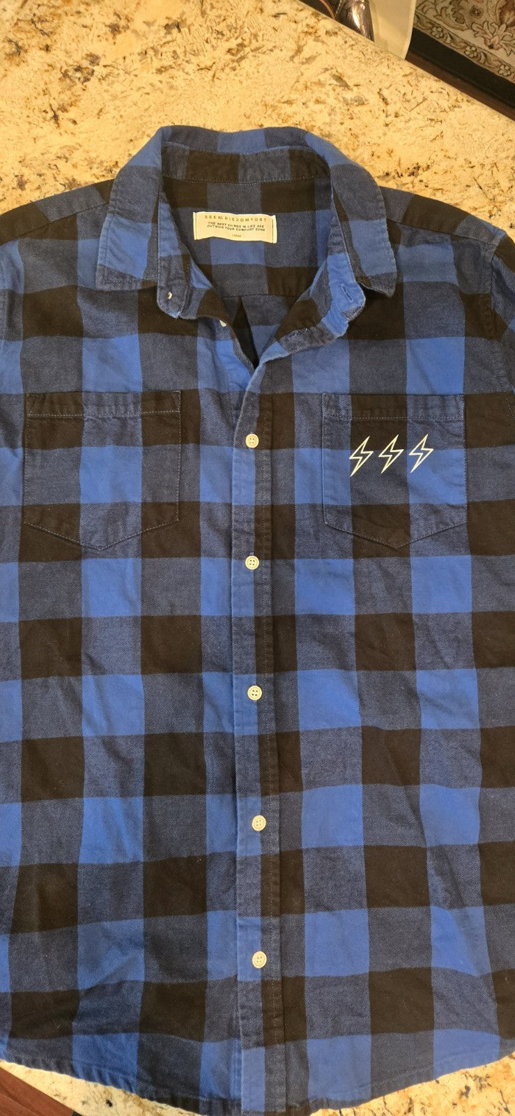 Seek Discomfort Mens Button Down Shirt Size Large0