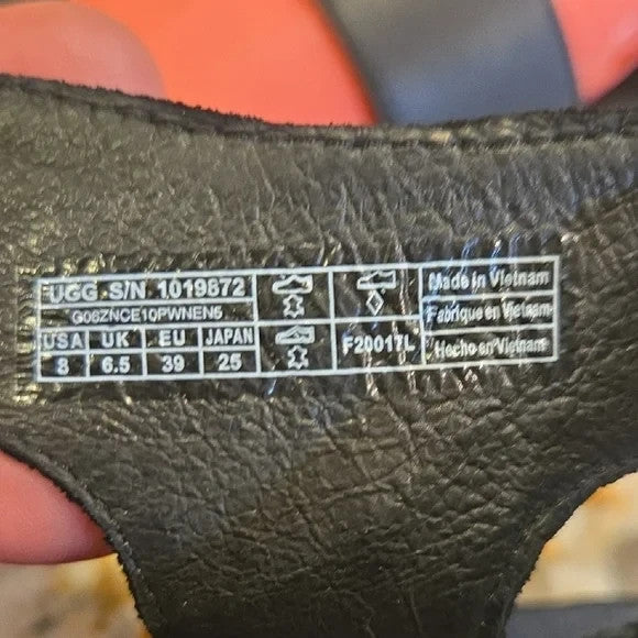 UGG Black and Pink Gladiator Sandals with Tassle Accents Womens Size 86