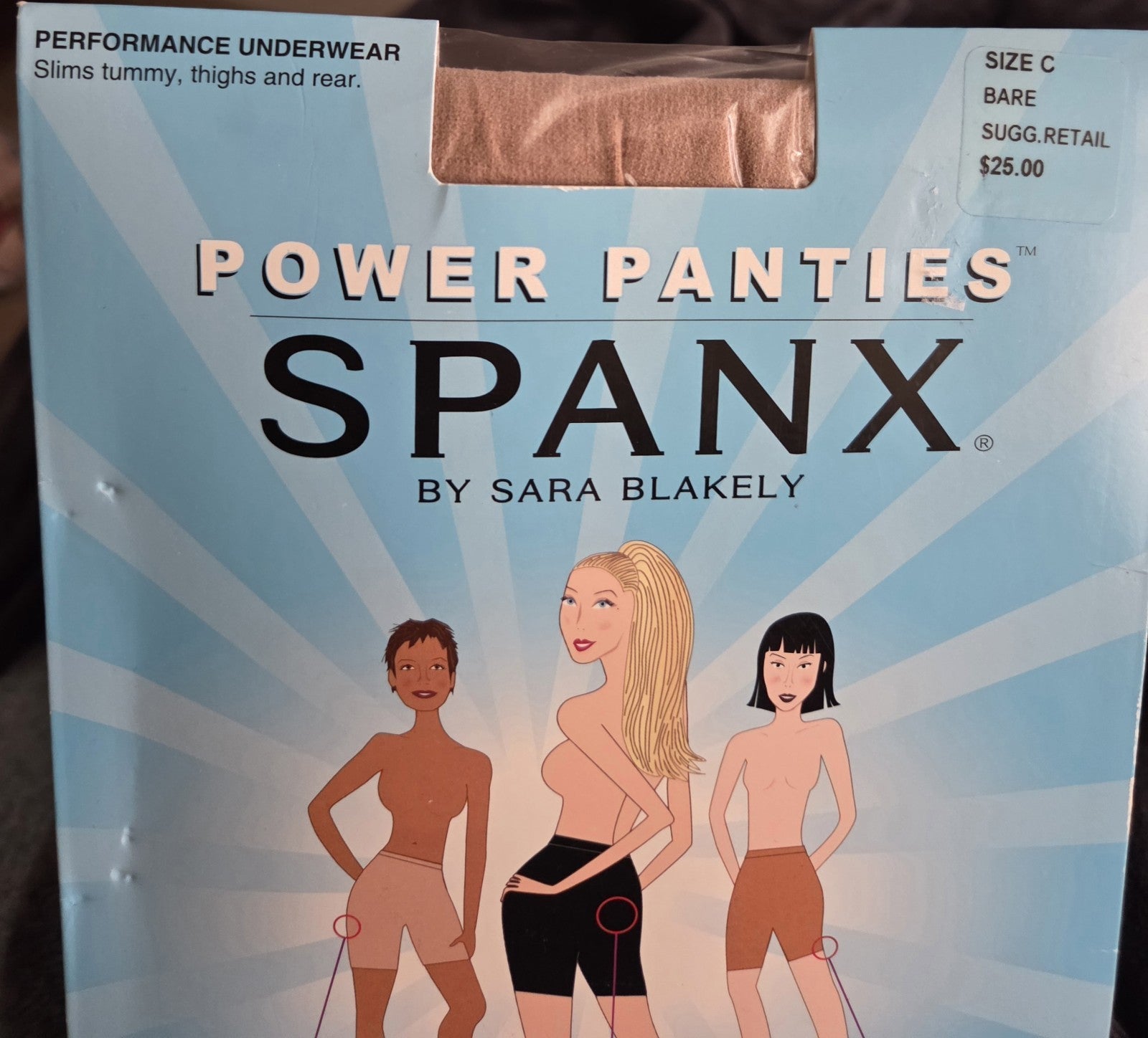 New Spanx Power Panties Performance Underwear Bare Size C1