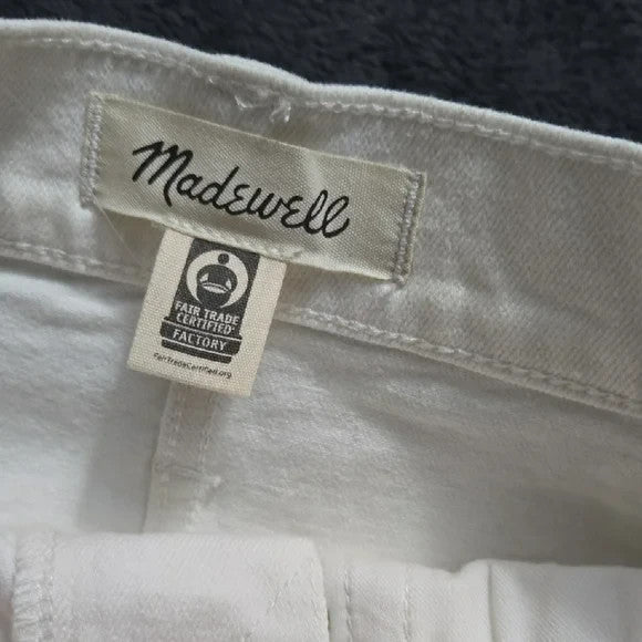 NWT Madewell Heritage Stretch Denim Straight Mini Skirt in Tile White Size 244