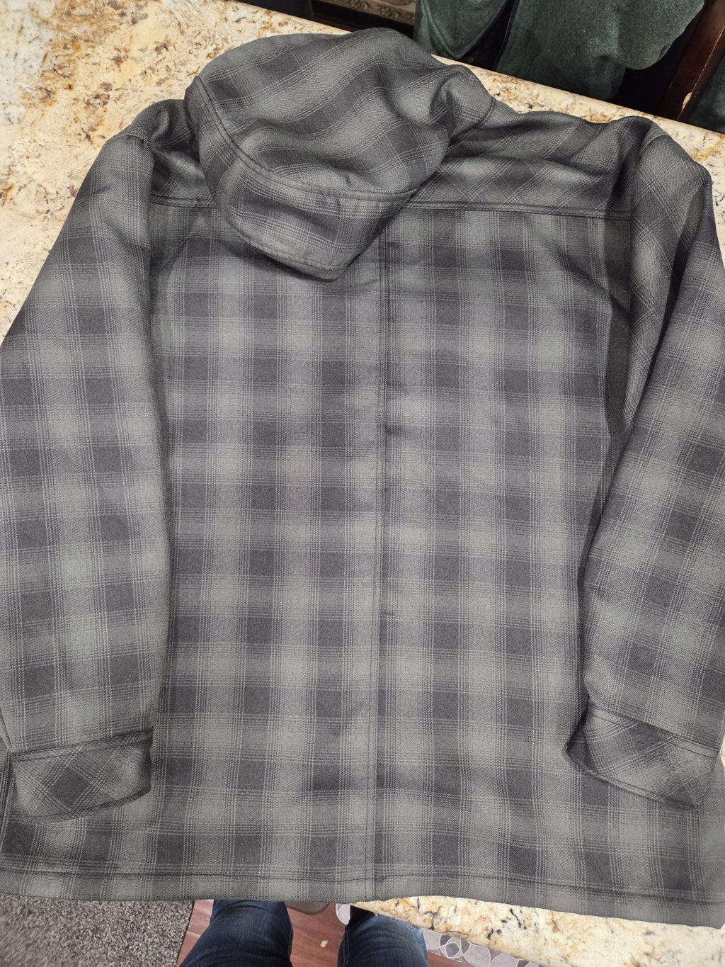 NWOT Dickies Men's Water Repellent Hooded Flannel Shirt Jacket Size 3XL Gry/Blk7