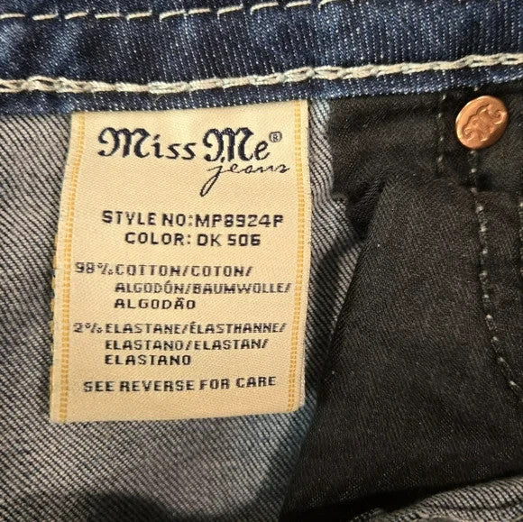 Miss Me Designer Denim Capris with Decorative Stiching Size 265
