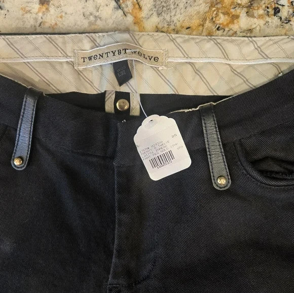 NWT Twenty 8 Twelve Black low waist Skinny Jeans with Gold Studs Size 04
