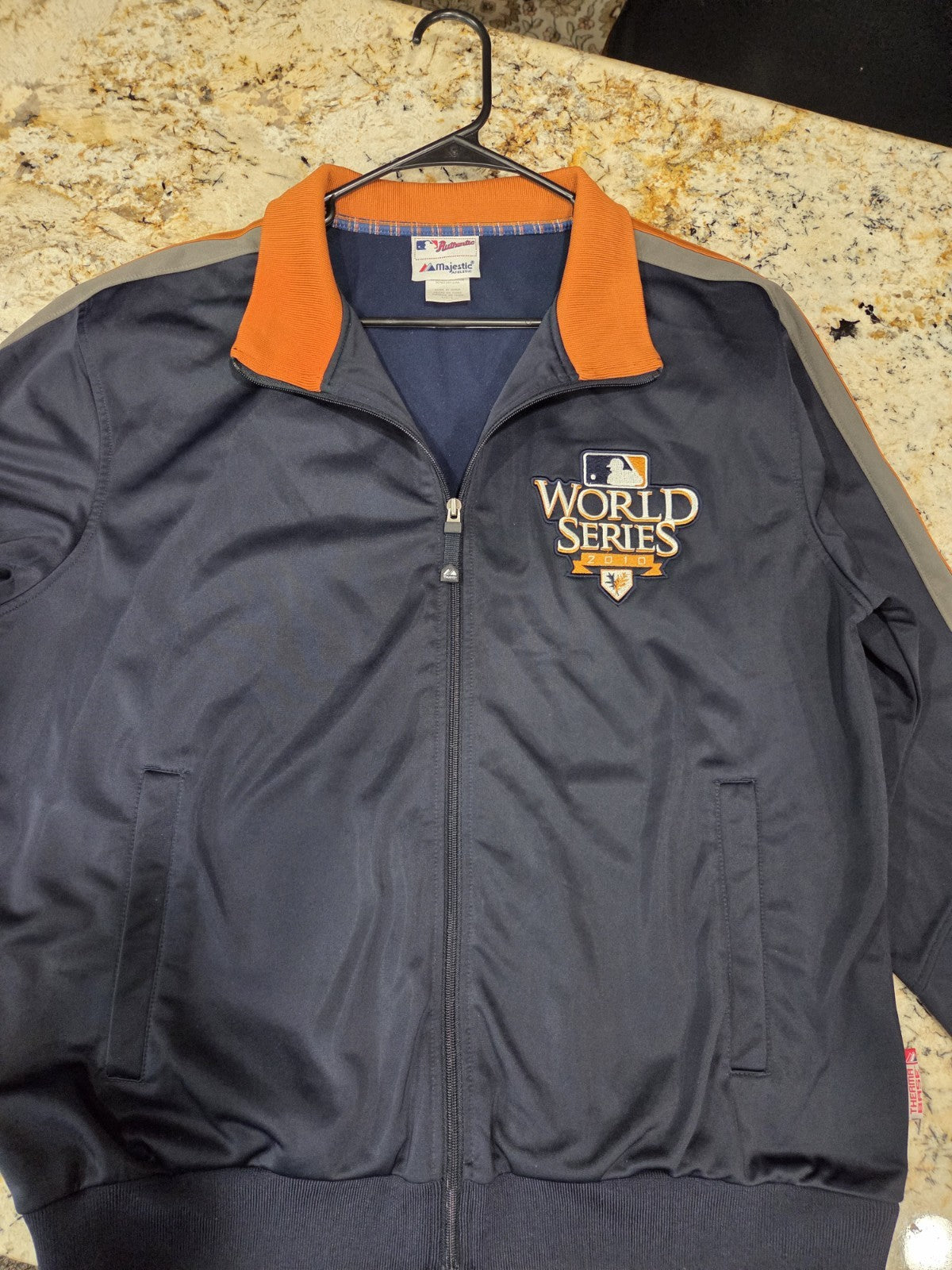 SF Giants World Series 2010 Full Zipper Light Jacket by Majestic Size Large0