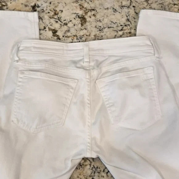Rag & Bone White Dre Low Rise Slim Boyfriend Cropped Jeans Women's Size 247