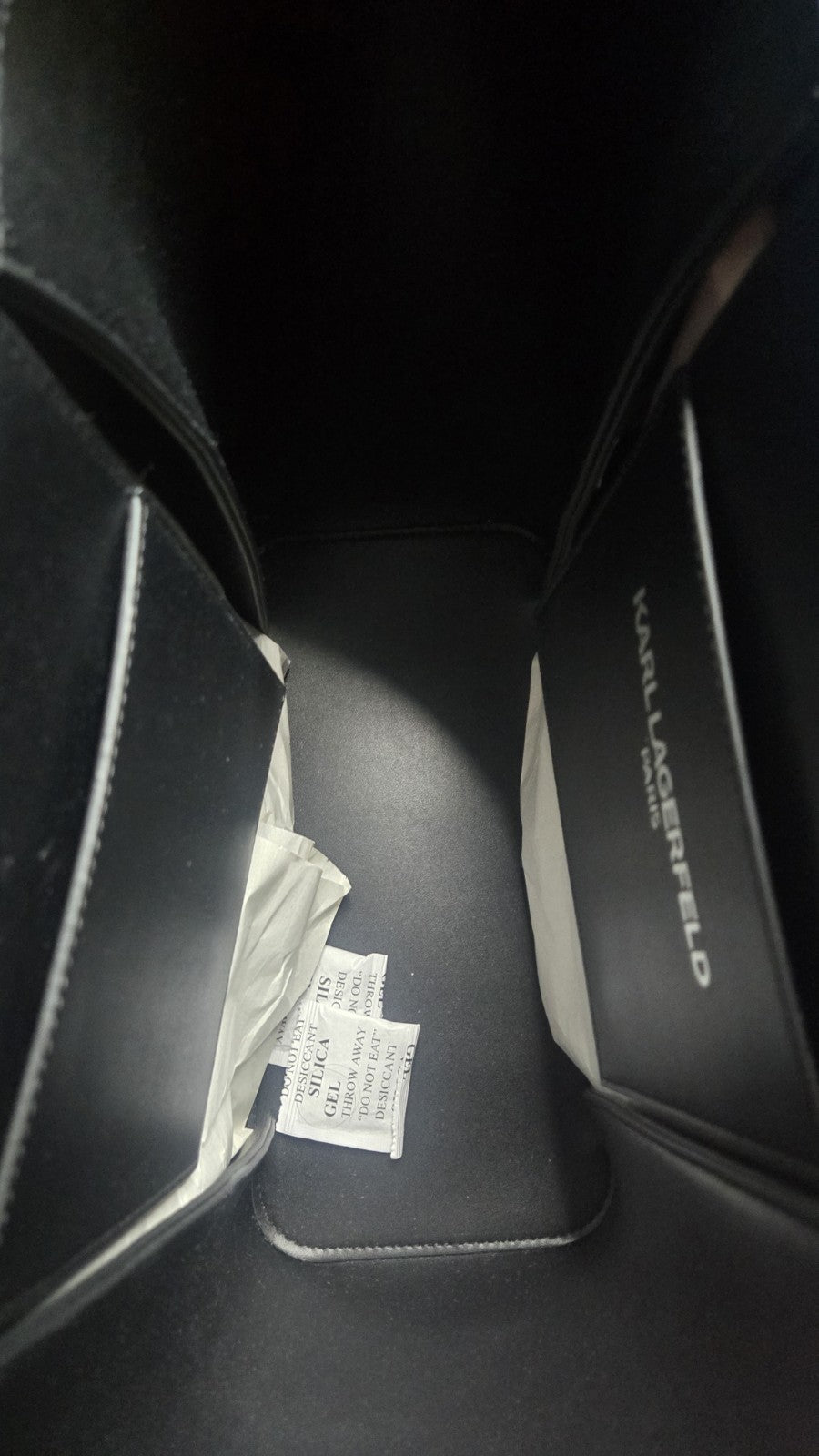 NWT Karl Lagerfield Black Leather Tote "Louise"5