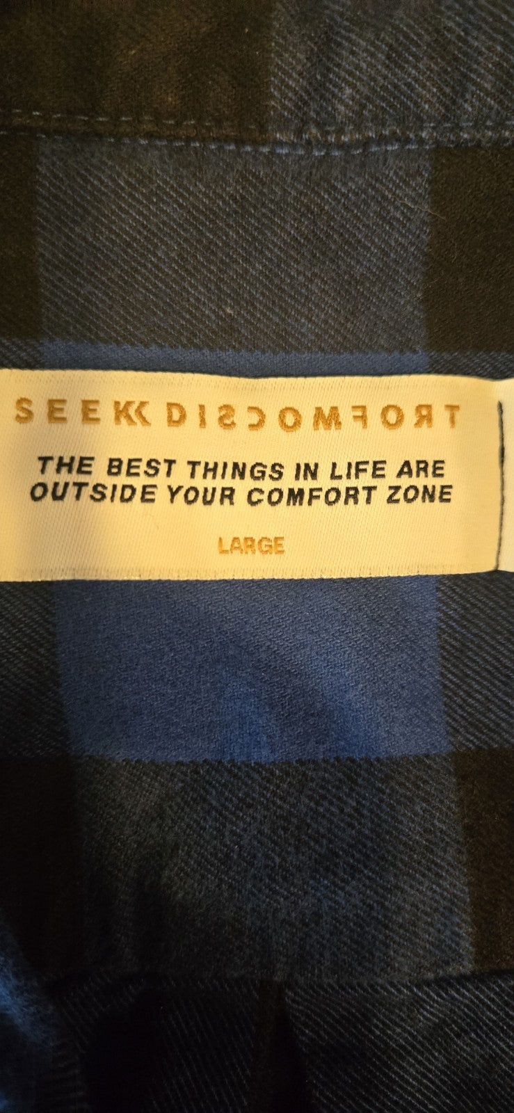 Seek Discomfort Mens Button Down Shirt Size Large1