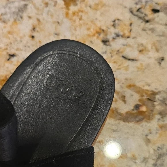 UGG Black and Pink Gladiator Sandals with Tassle Accents Womens Size 83