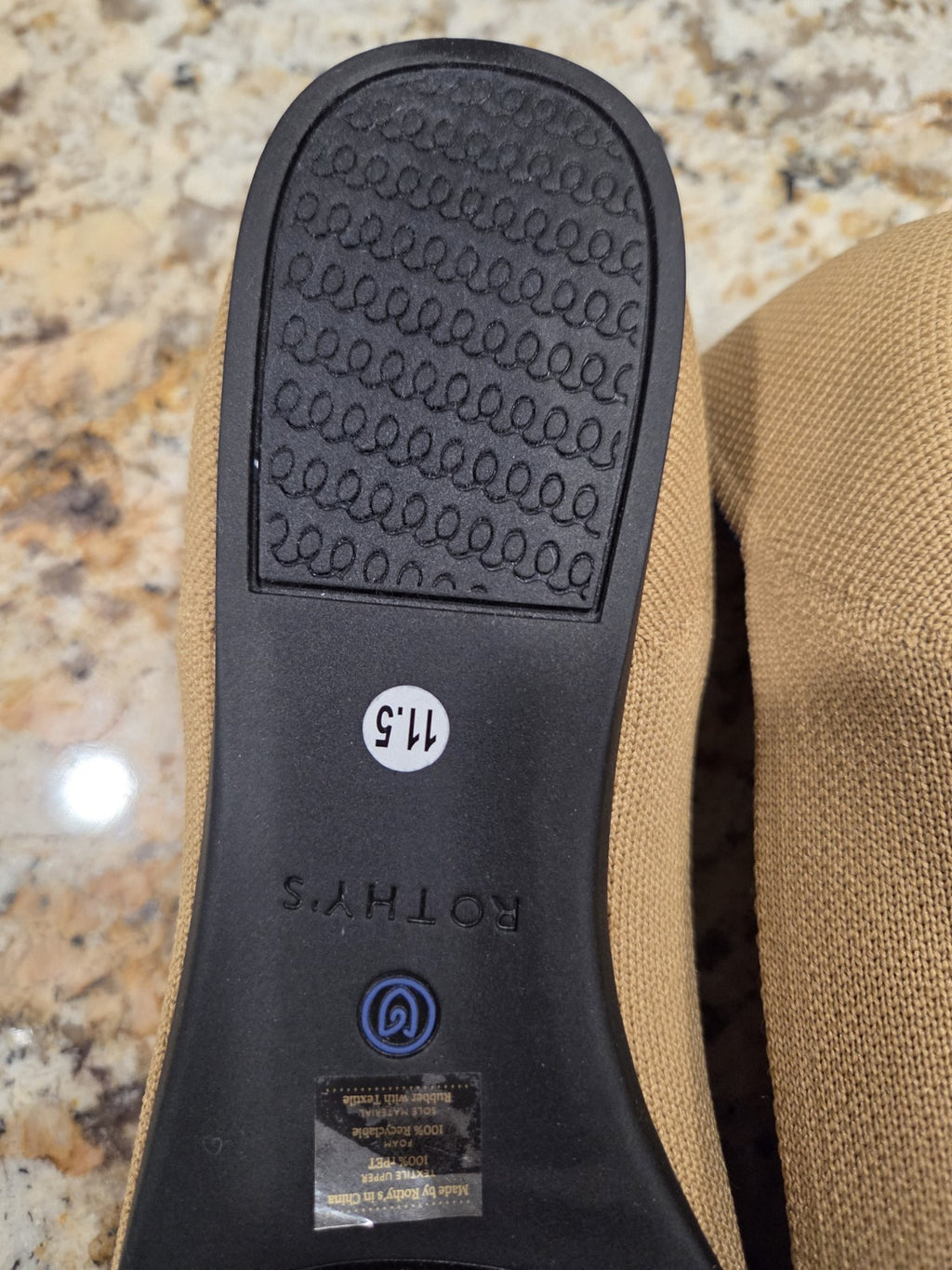 NWOB Rothy's Black/Tan Pointed Flats Women's Size 11.56