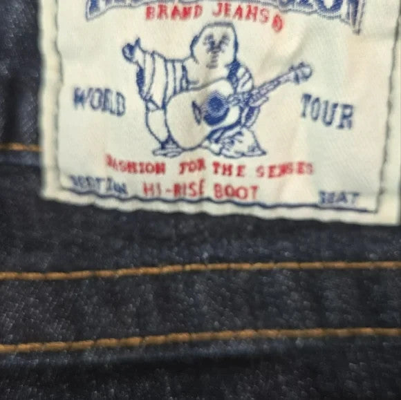 True Religion Boot Cut Jeans with Signature Stitching Women's Size 26 made USA6