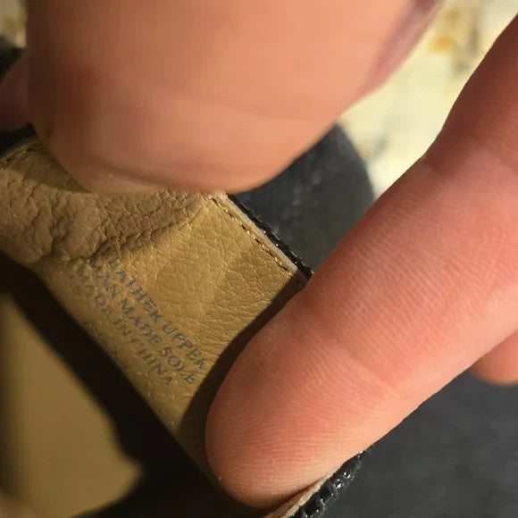 Bettye Muller Black Leather Loafers Classic low Wedges Women's Size 6.57