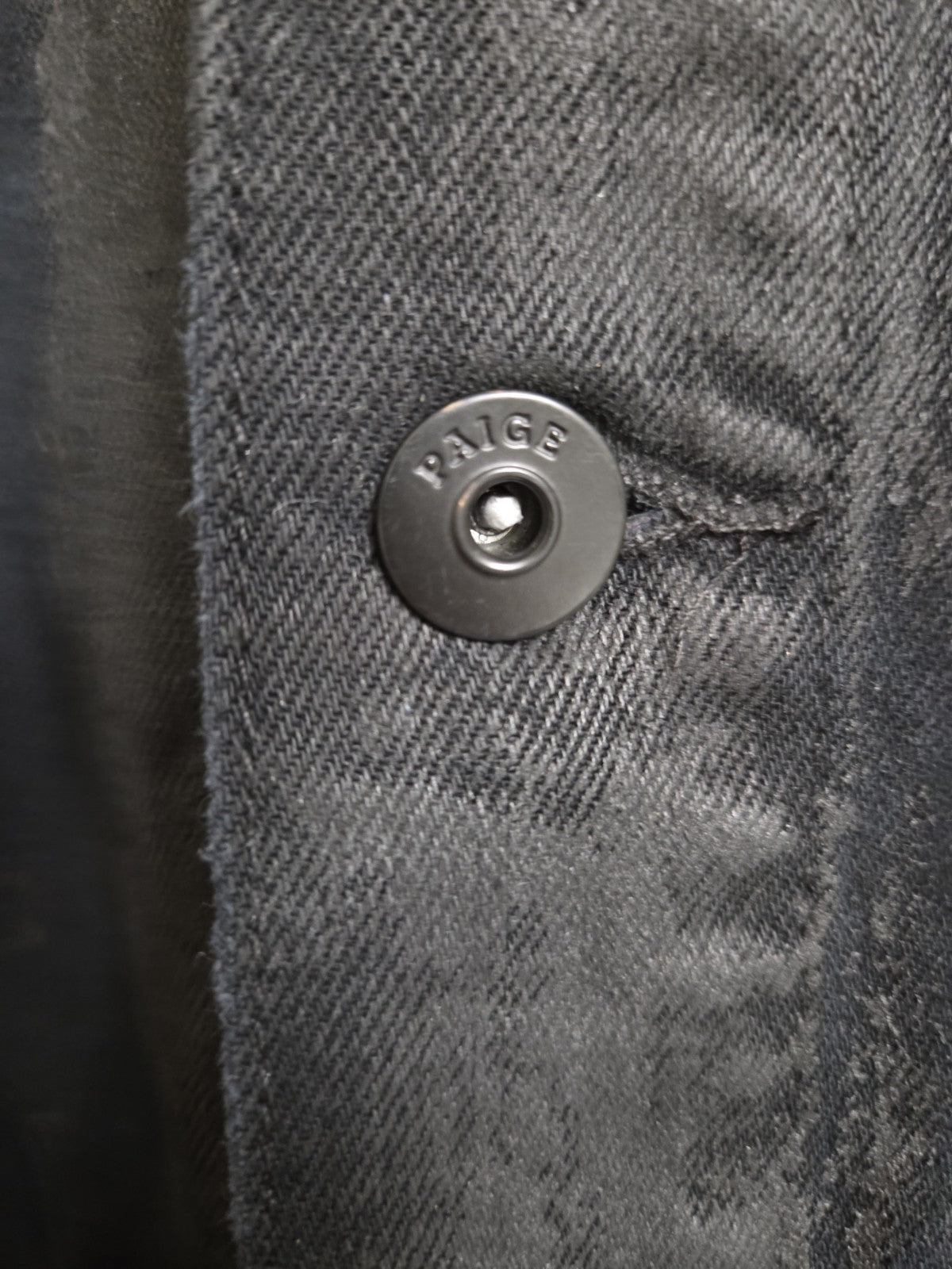 Paige Mens Black Distressed Jean Jacket Size Xl3