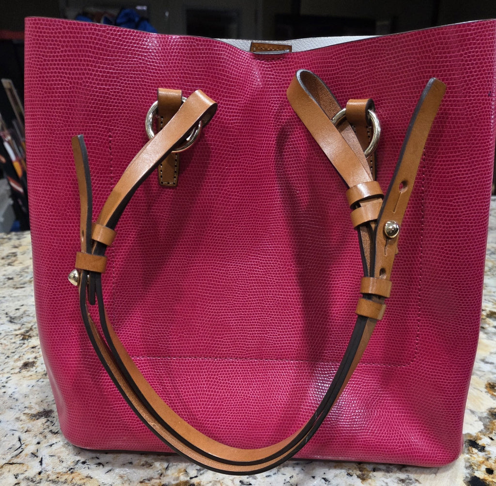 Dooney & Bourke Janette Tote Fuchsia/White9